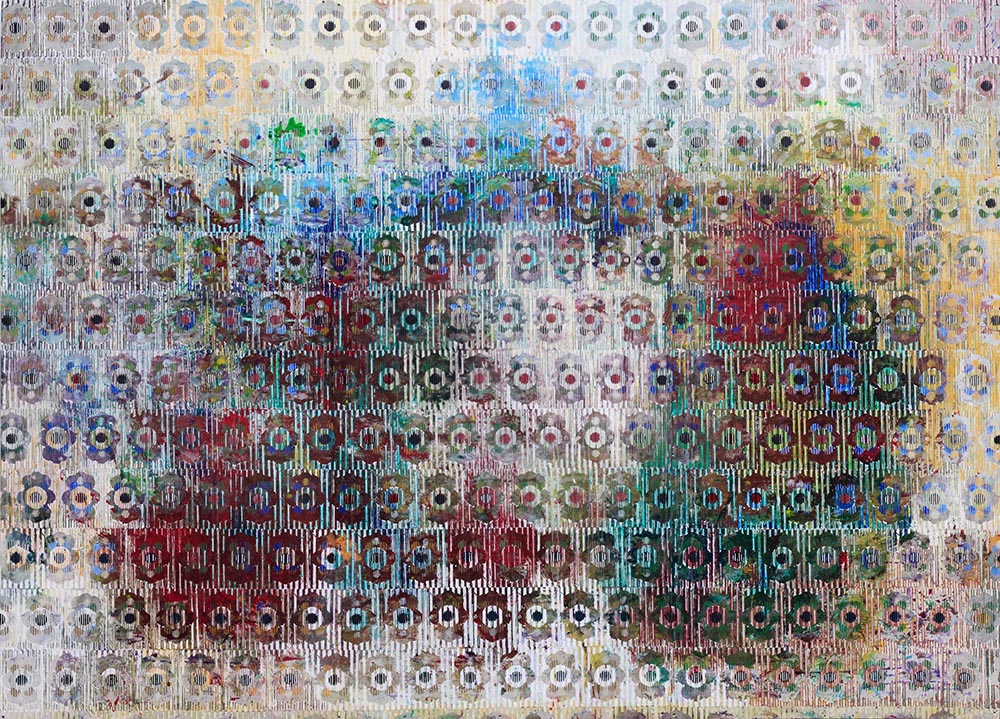 acrylic on mdf with threads